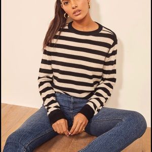 REFORMATION striped cashmere sweater in small